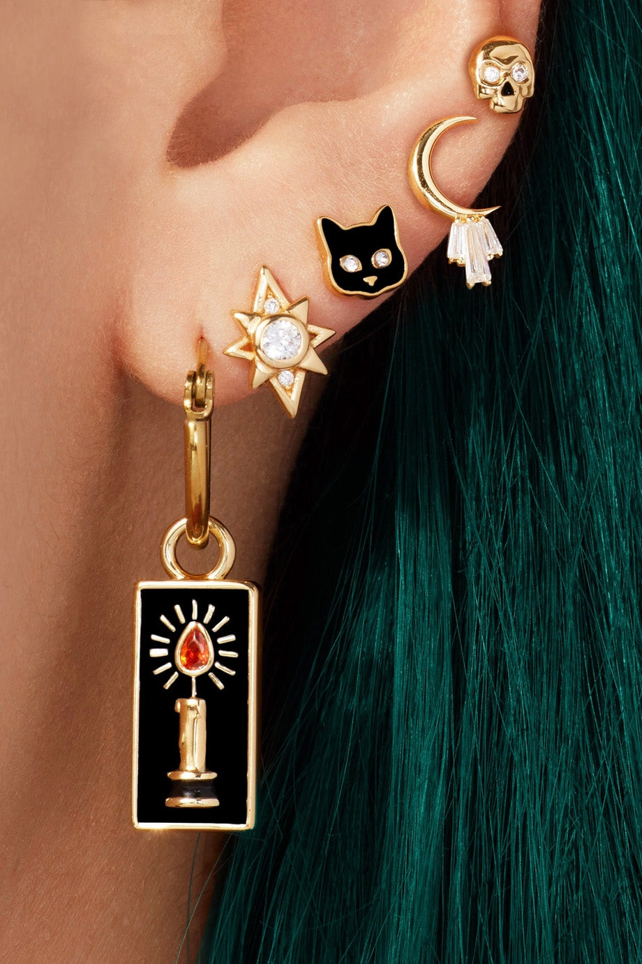 Black Cat Stud Earrings