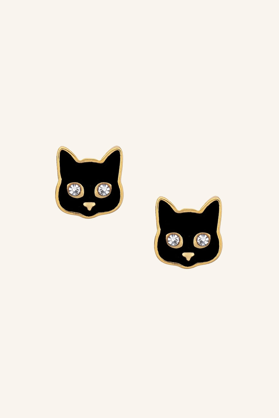 Black Cat Stud Earrings