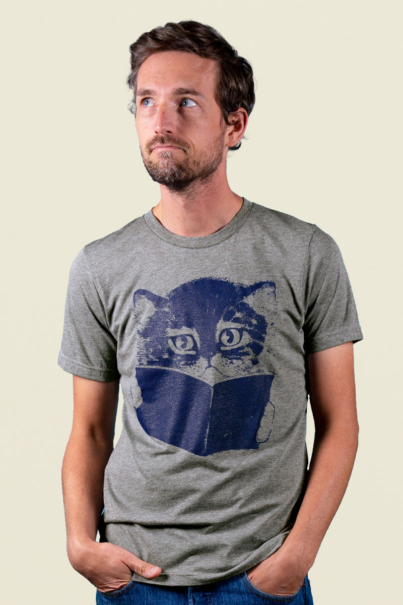 Cat Reading Book - Do Not Disturb I'm Reading x Kin Ship Goods mens T-shirt