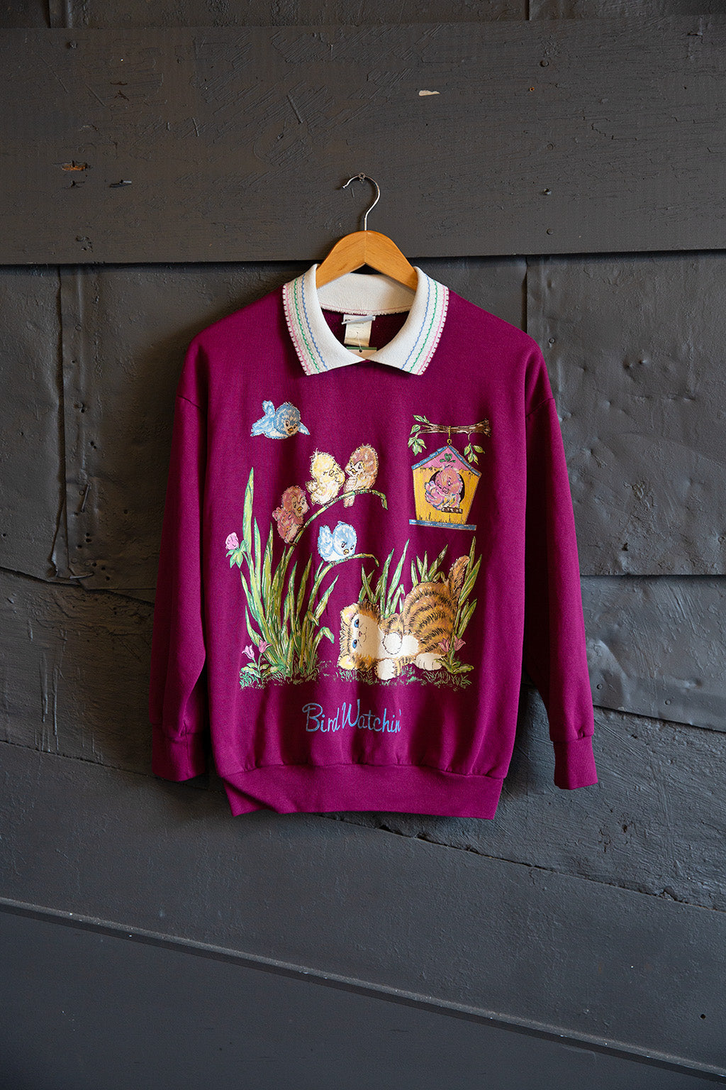 Raspberry birdwatching sweatshirt vintage x Kin Ship Goods