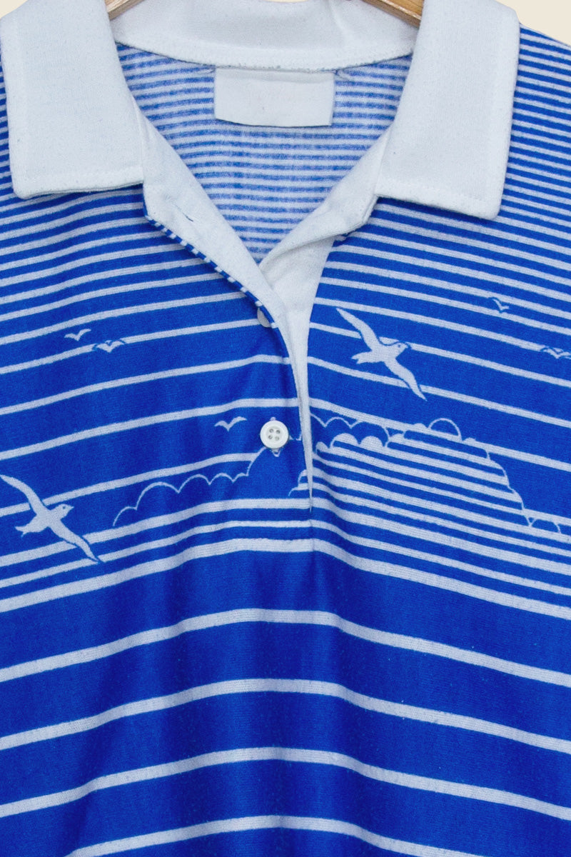 Vintage 80s Womens Seascape Polo