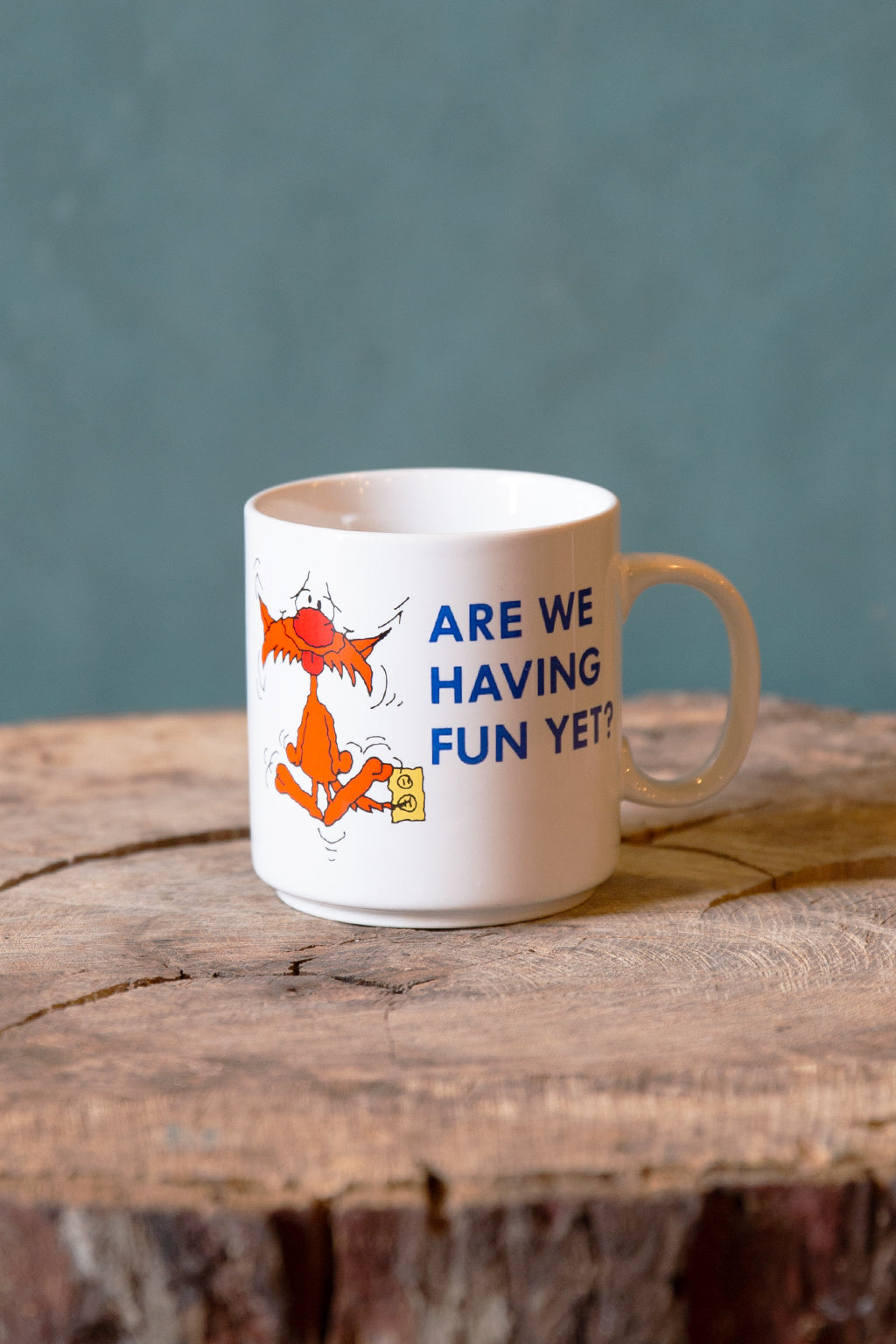 Vintage Are We Having Fun Yet Mug