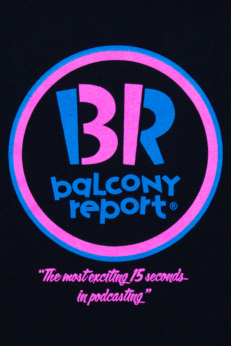 close up black balcony report t shirt comedy bang bang podcast kin ship goods