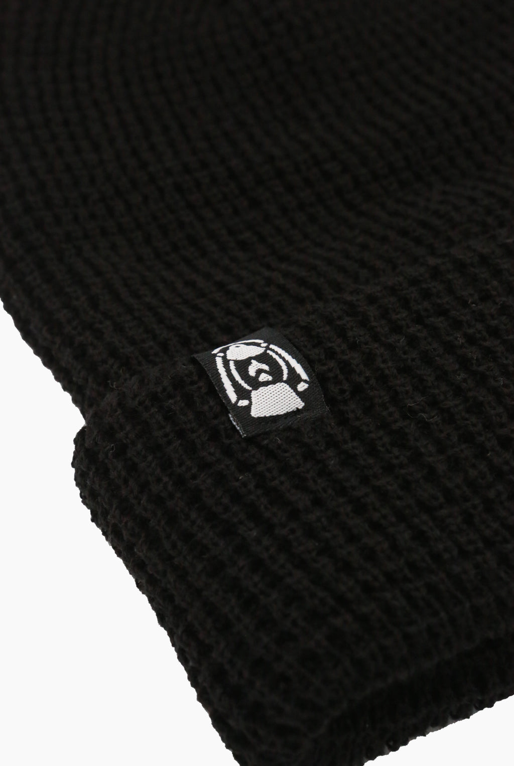 close up black lantern waffle beanie kin ship goods