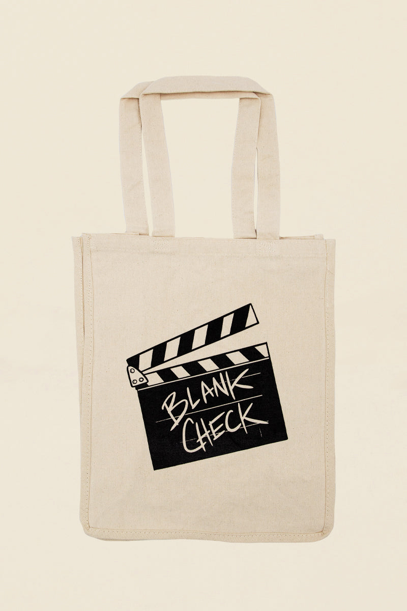 blank check podcast tote ivory comedy bang bang kin ship goods