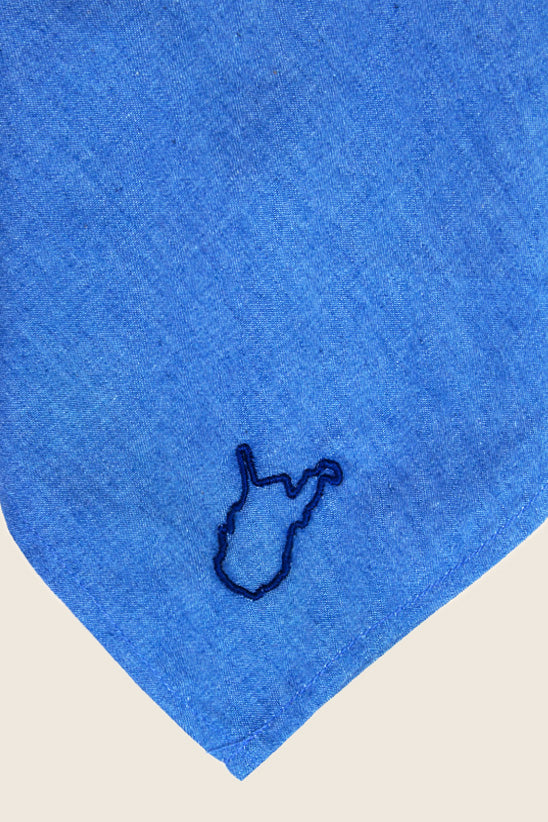 Embroidered WV Napkin, Chambray