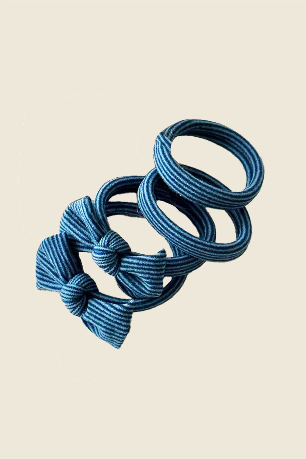 Blue Striped Hair Ties