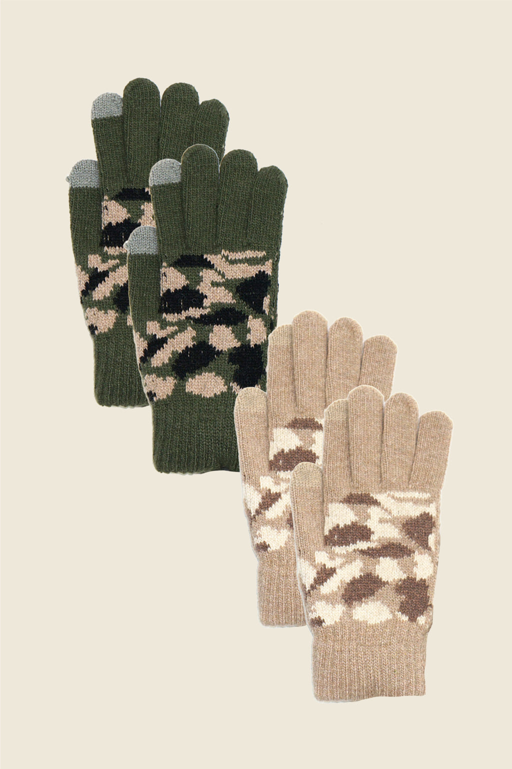 Camo Knit Touchscreen Gloves