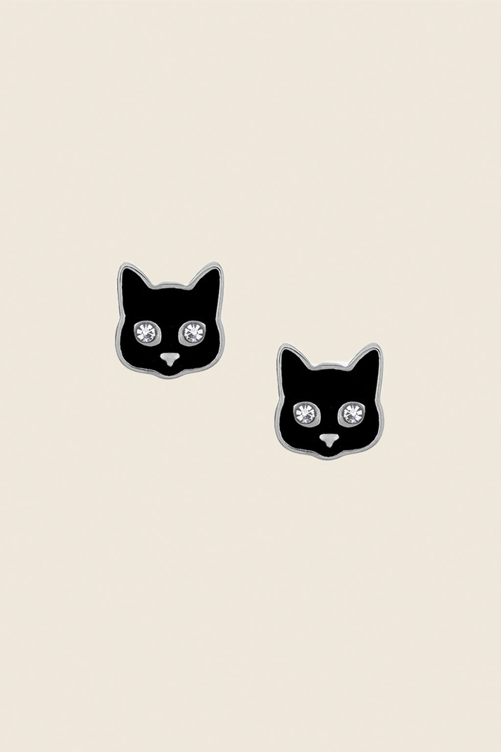 Black Cat Stud Earrings