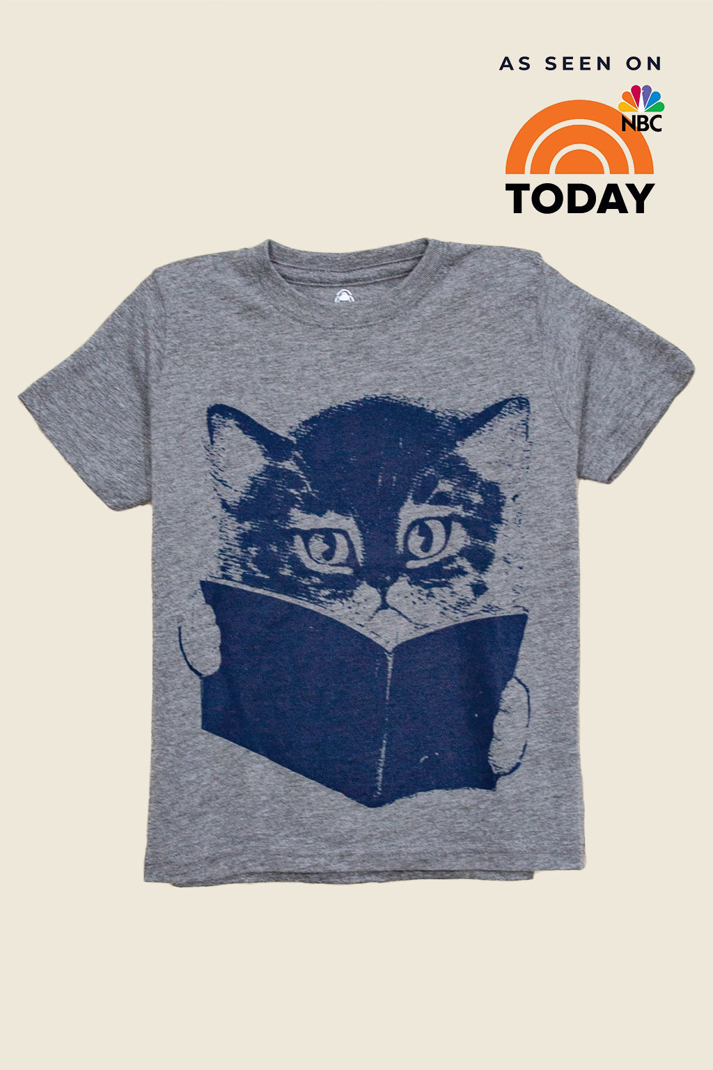 Cat Reading Book Kids Tee