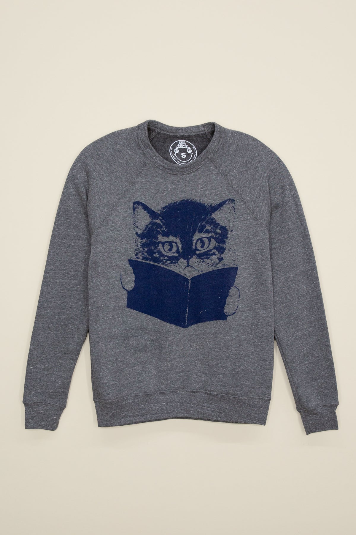 cat reading book sweatshirt