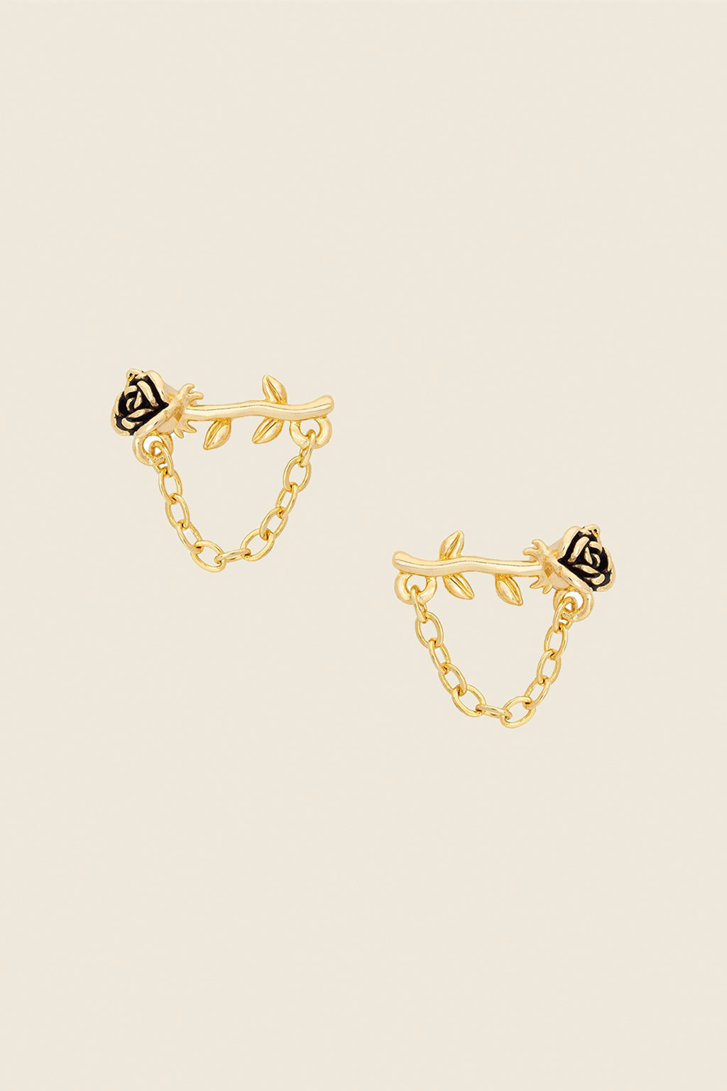 Chained Rose Earrings