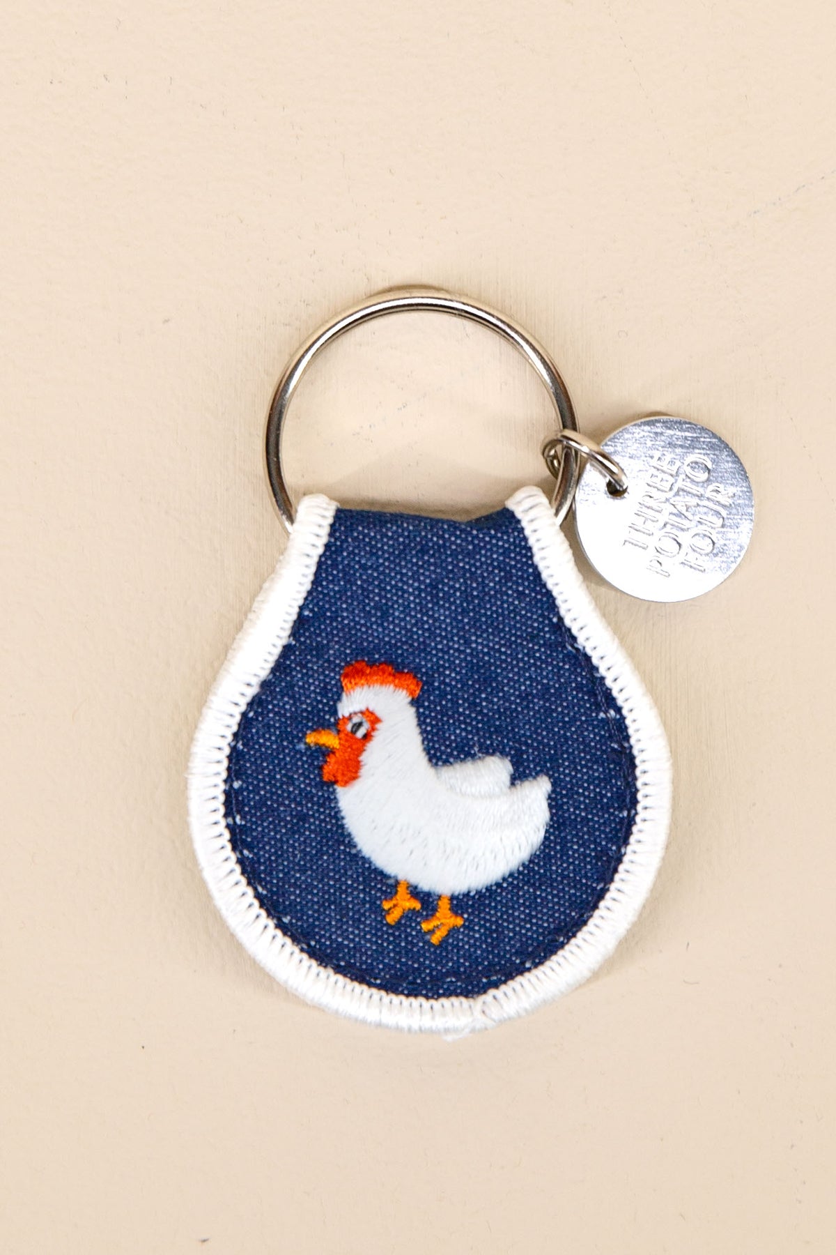 chicken patch keychain