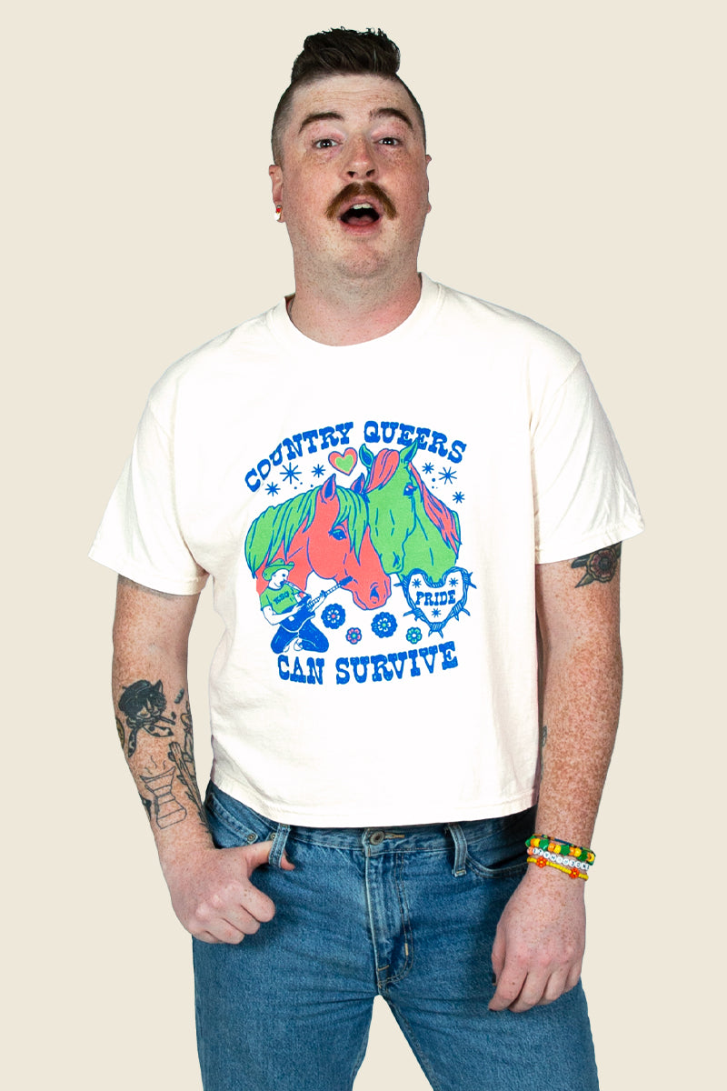 Country Queers Can Survive Crop Tee, final sale