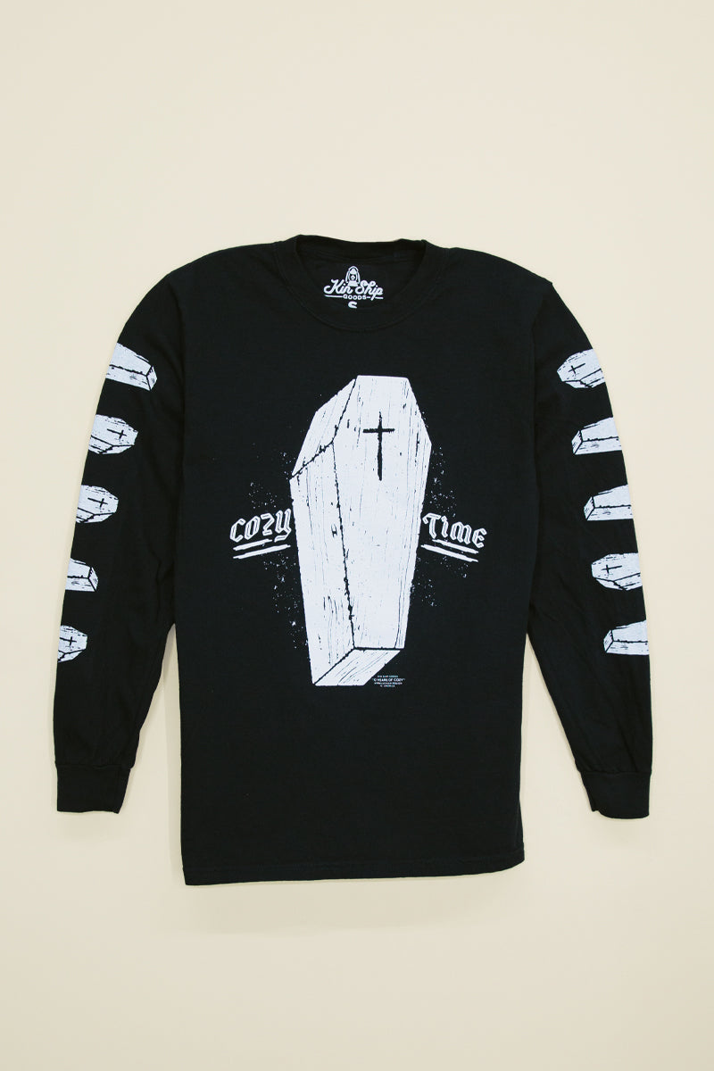 cozy time coffin long sleeve t shirt kin ship goods