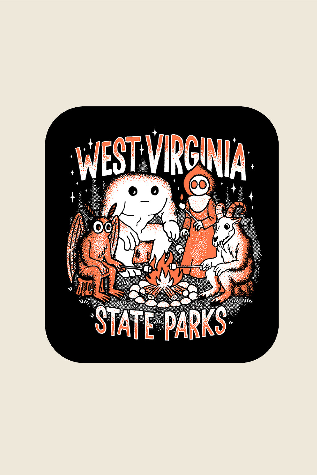 WV State Parks: Cryptid Campfire Sticker