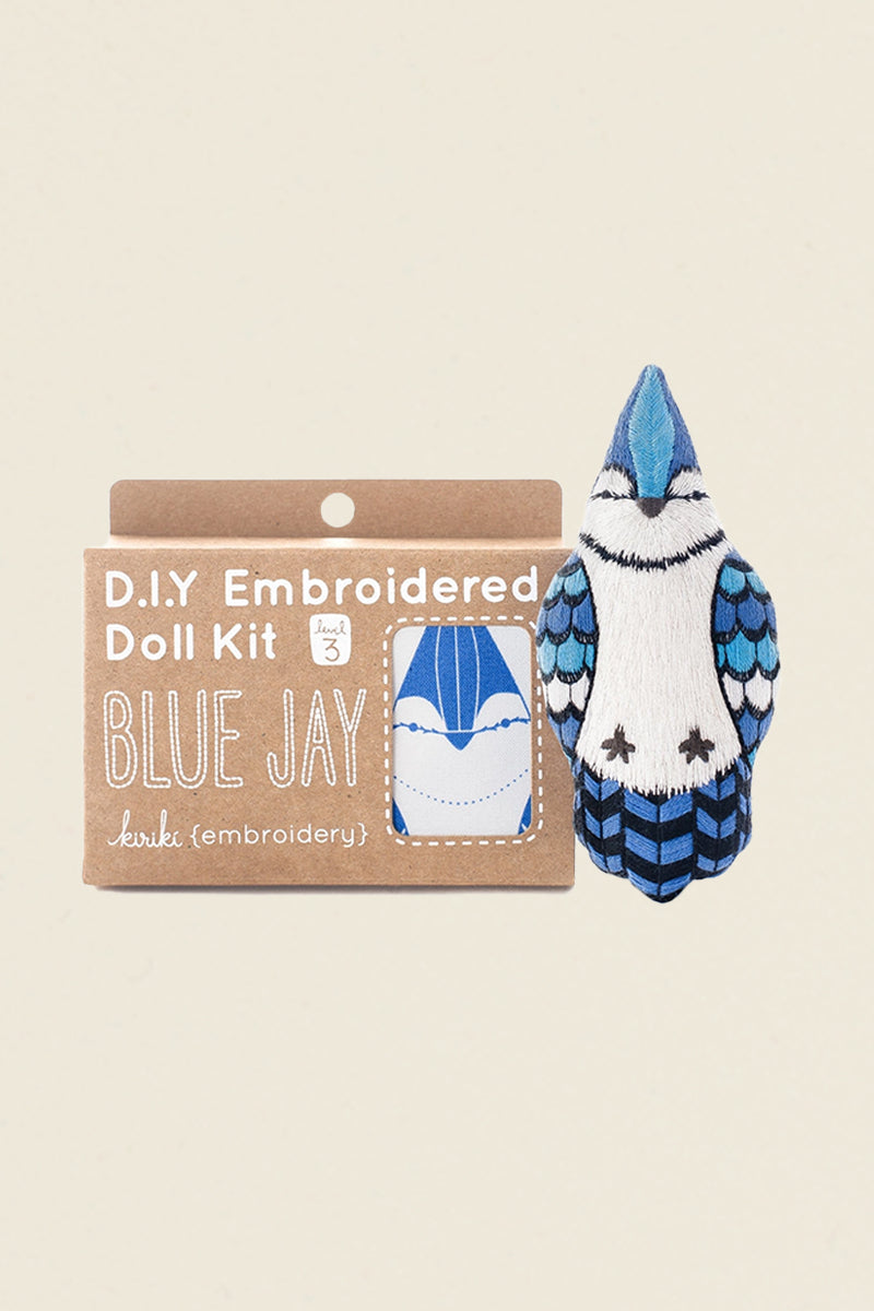 D.I.Y. Embroidered Doll Kit Blue Jay