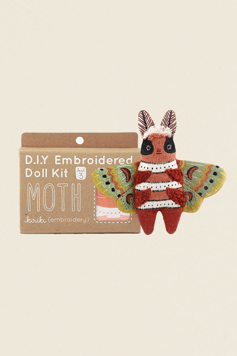 Moth Embroidered Doll Kit