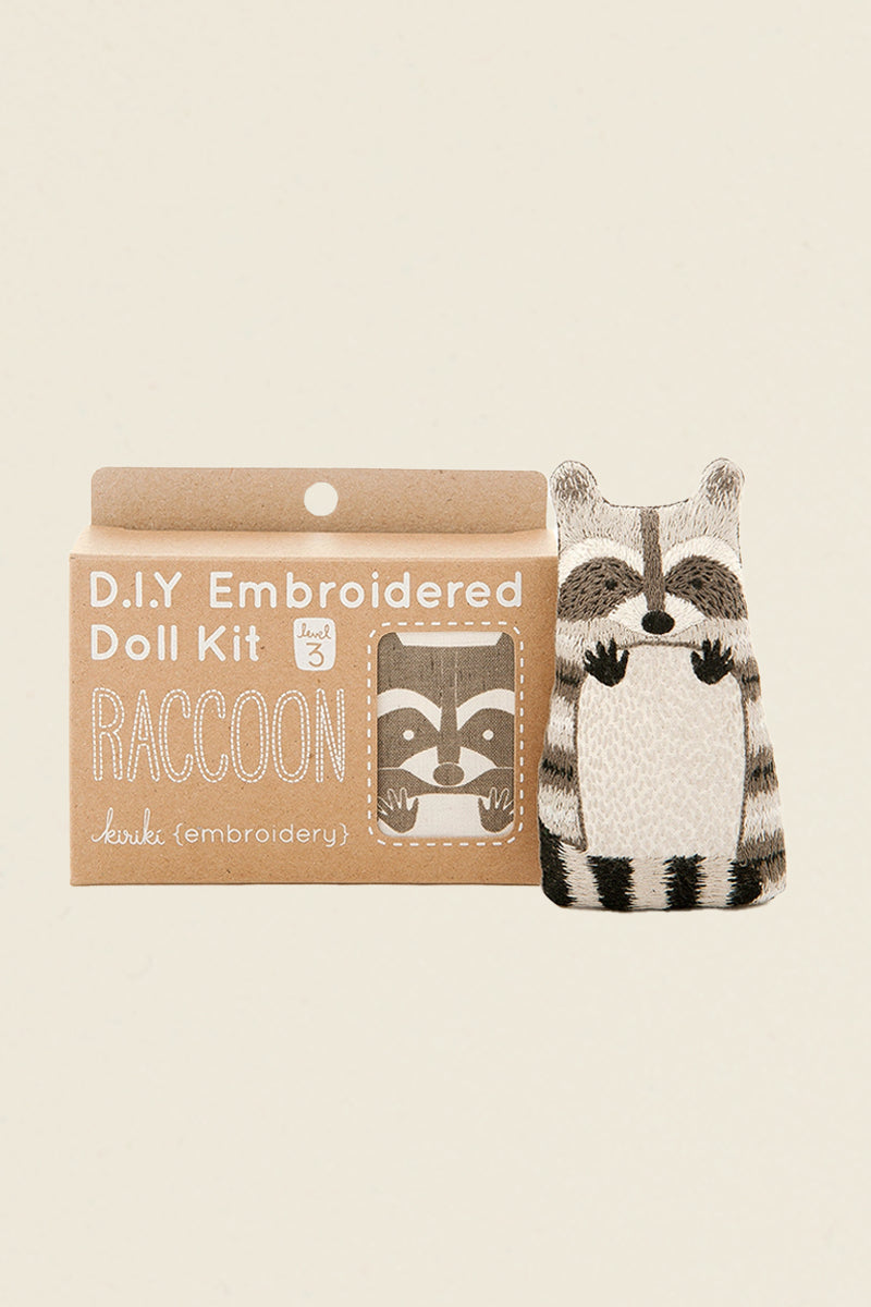 D.I.Y. Embroidered Raccoon Doll Kit Kin Ship Goods