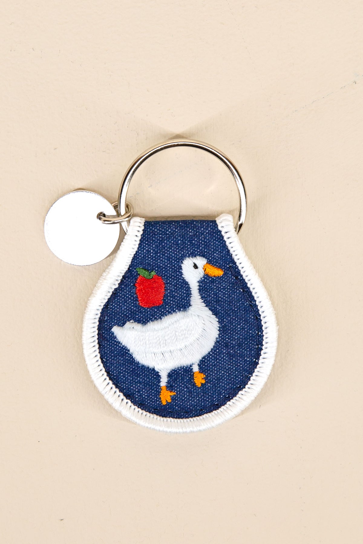 cottage goose patch keychain