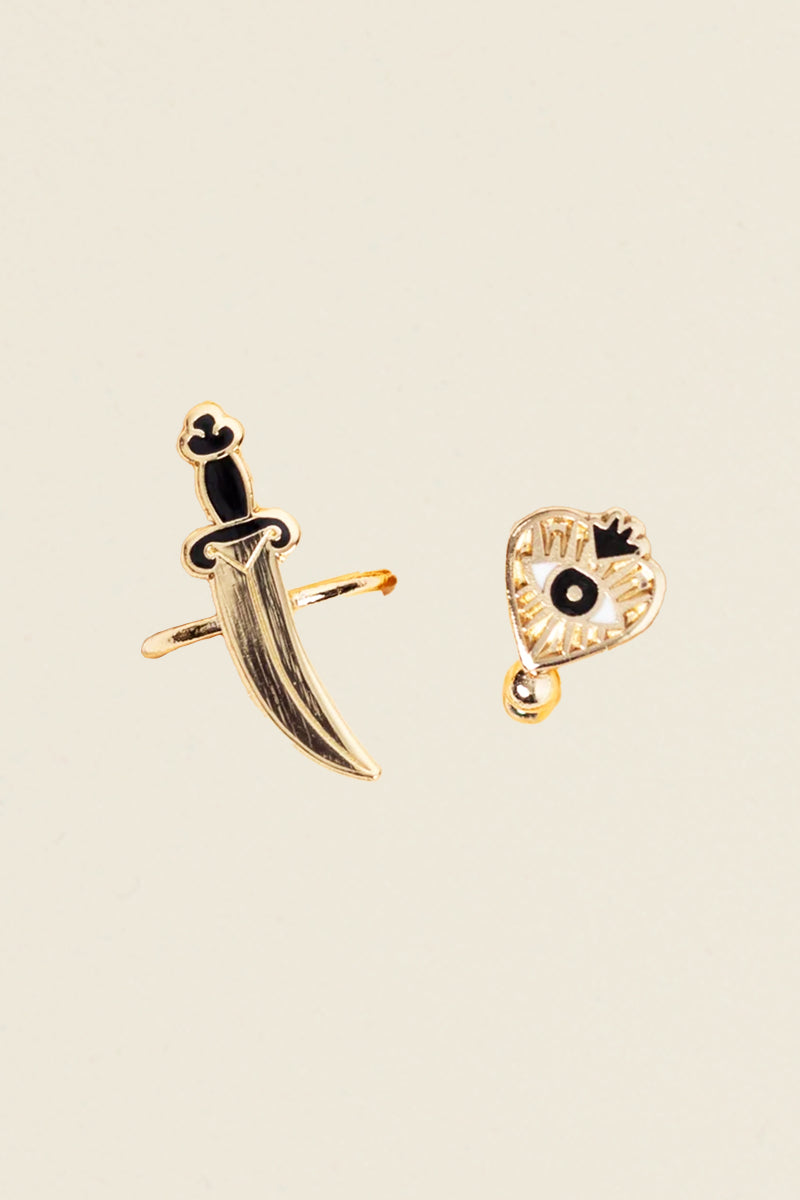 Heart &amp; Dagger Ear Cuffs