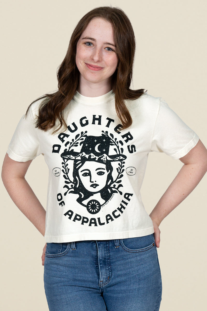 ivory daughters of appalachia crop t shirt kin ship goods