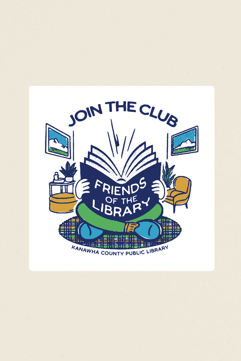 Friends of the Library Sticker Kin Ship Goods Kanawha Public Library