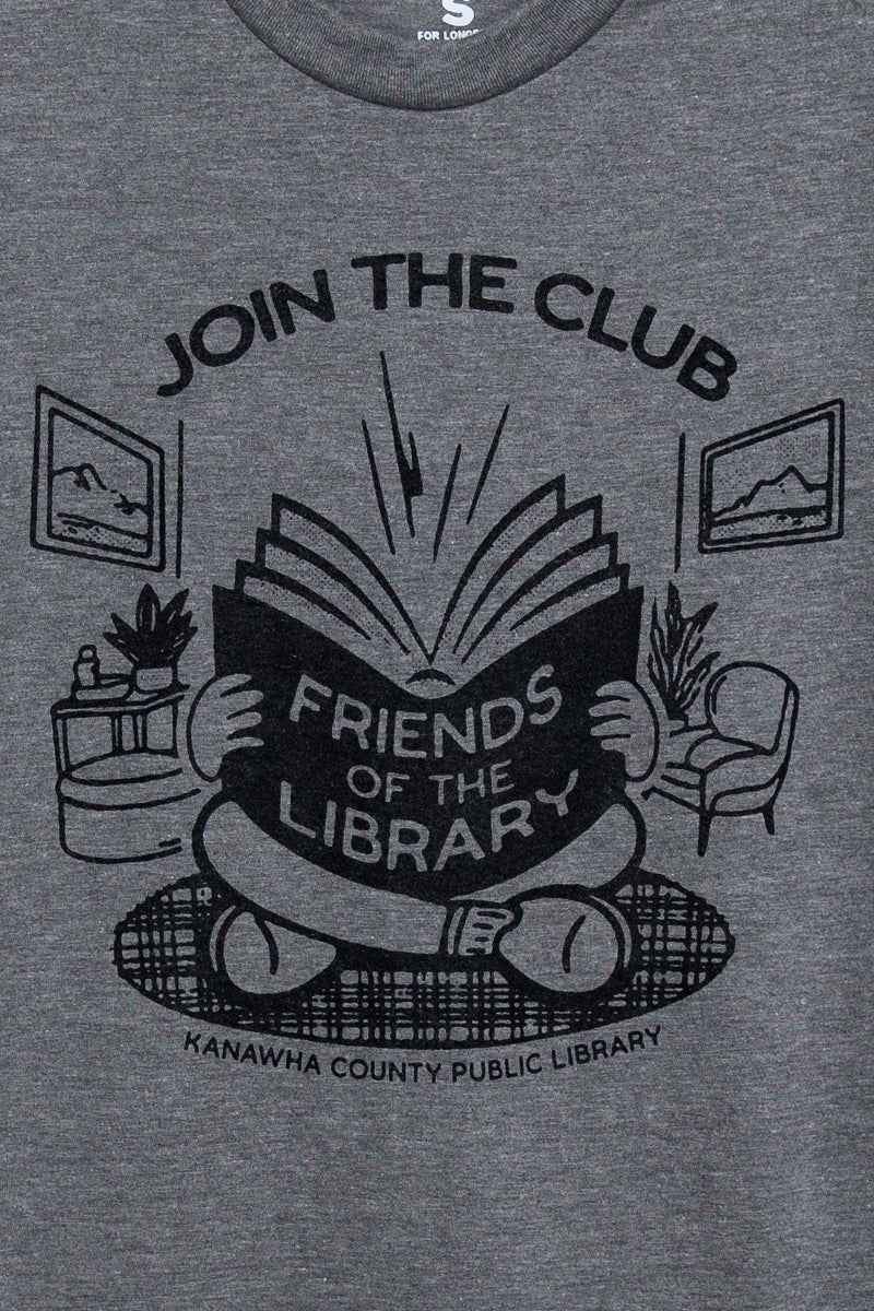 Friends of the library grey t shirt Kin Ship Goods