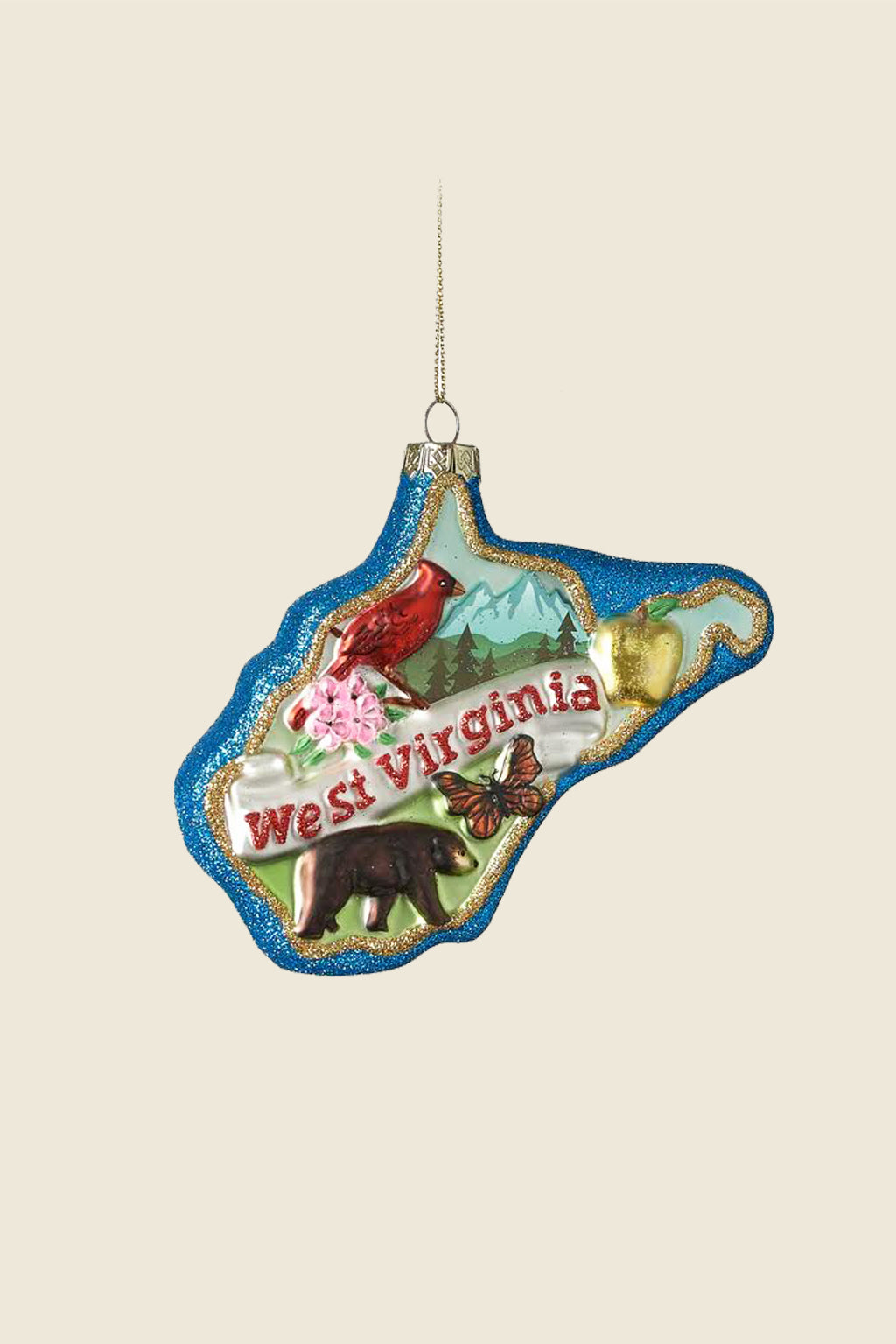 Glass WV Ornament
