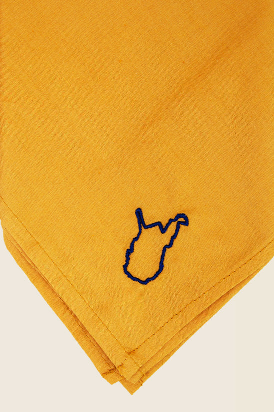 Embroidered WV Napkin, Gold
