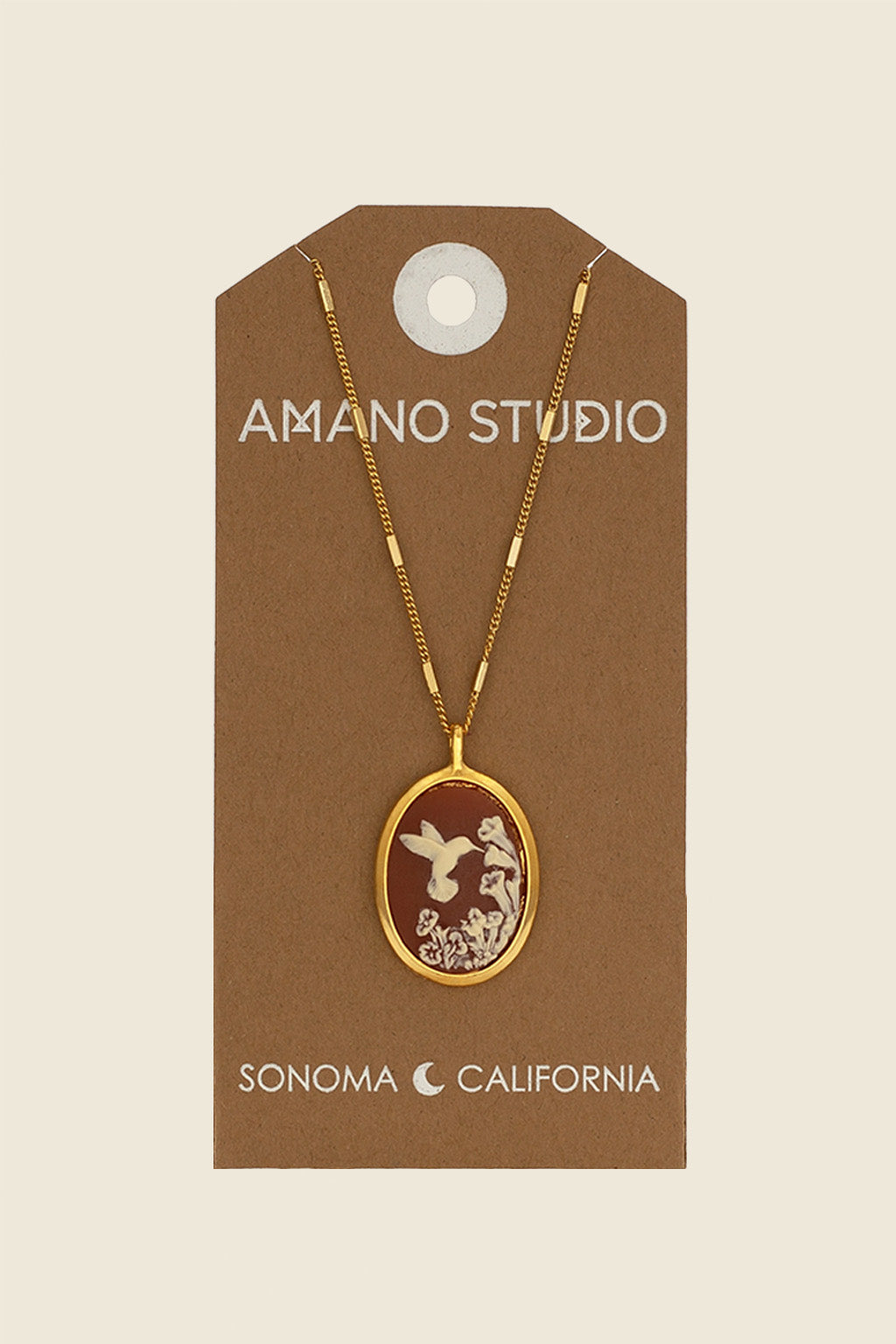 Hummingbird Cameo Necklace