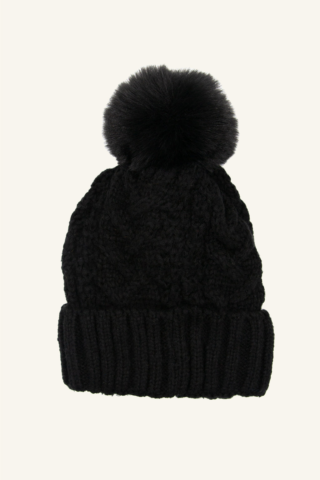 Cable Knit Pom Beanie
