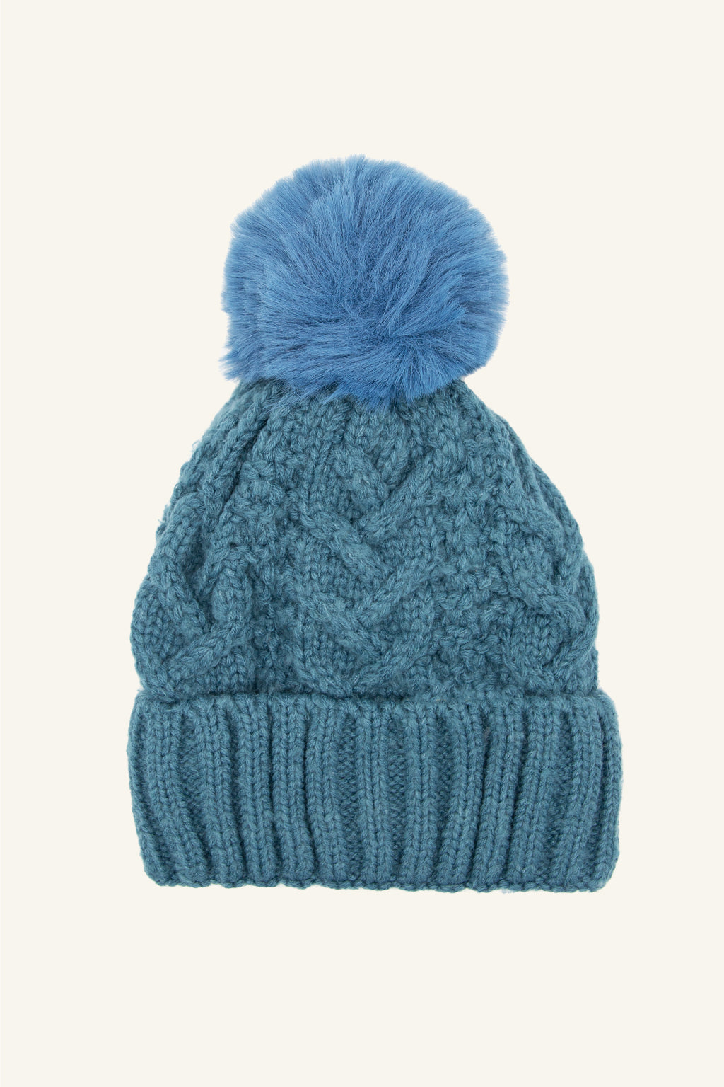 Cable Knit Pom Beanie