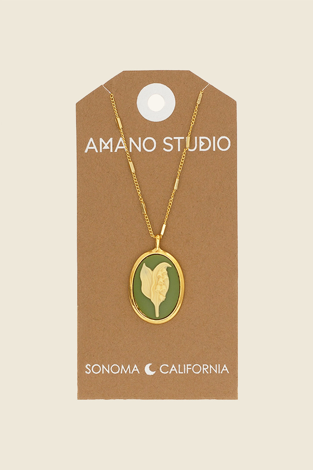 Lily of the Valley Cameo Necklace