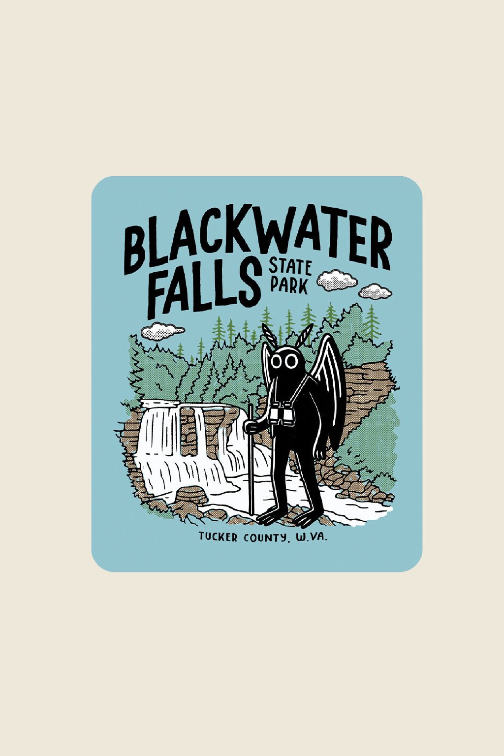 WV State Parks: Blackwater Falls Mothman Sticker