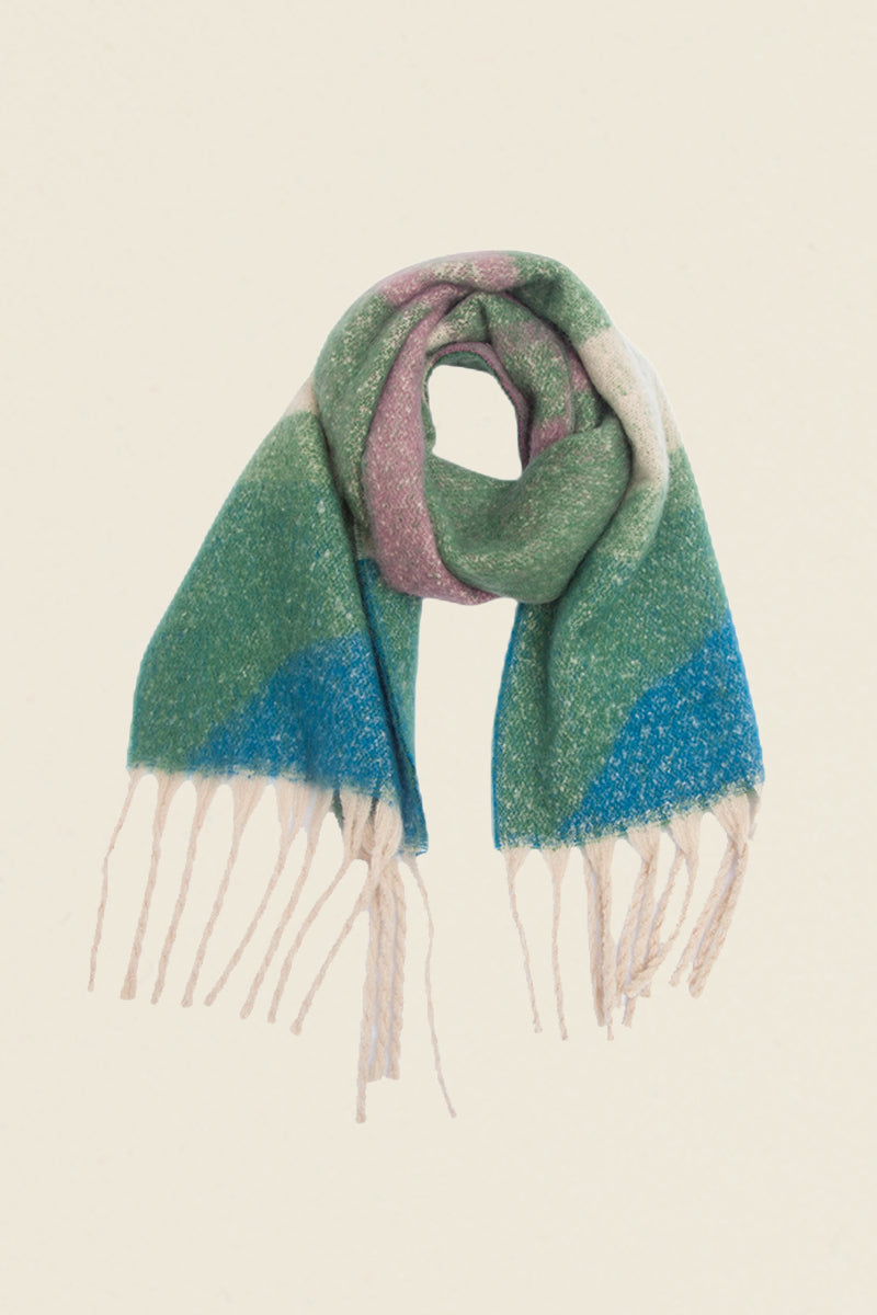 Mountain Scarf Green and Blue Kin Ship Goods