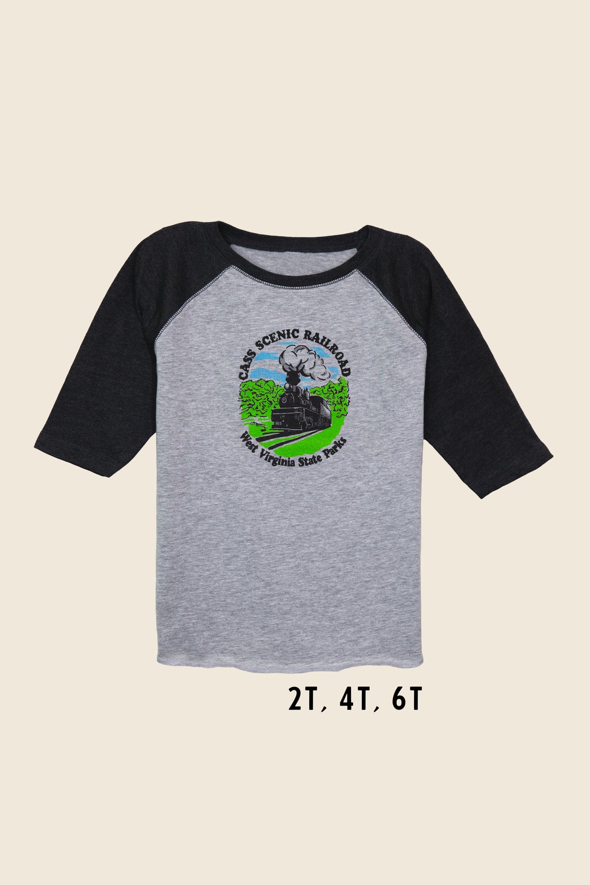Cass Scenic Railroad Kids Baseball Tee