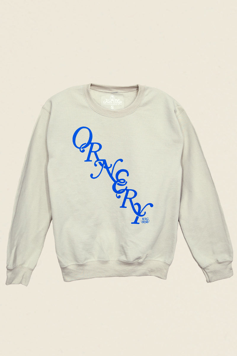 Cream Ornery Sweatshirt Kin Ship Goods