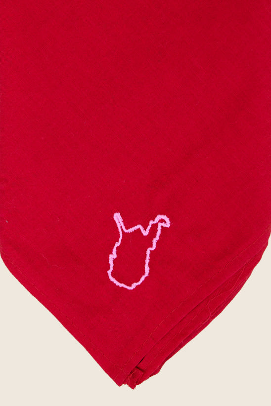 Embroidered WV Napkin, Red