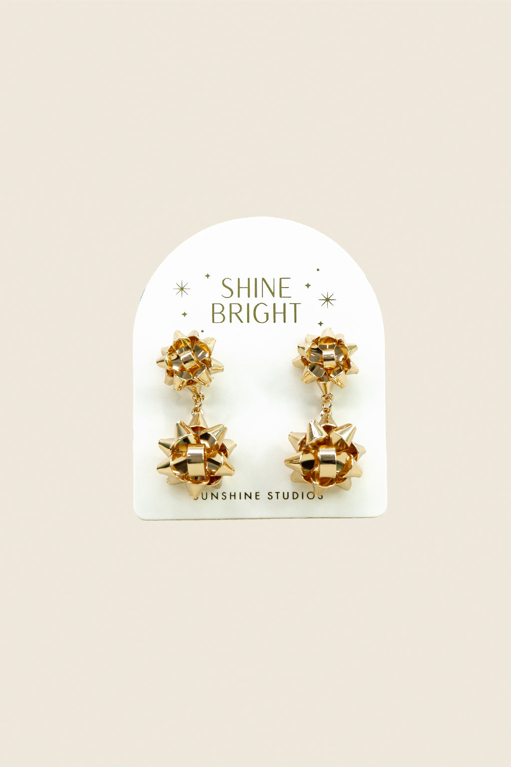 Holiday Bow Earrings, Gold