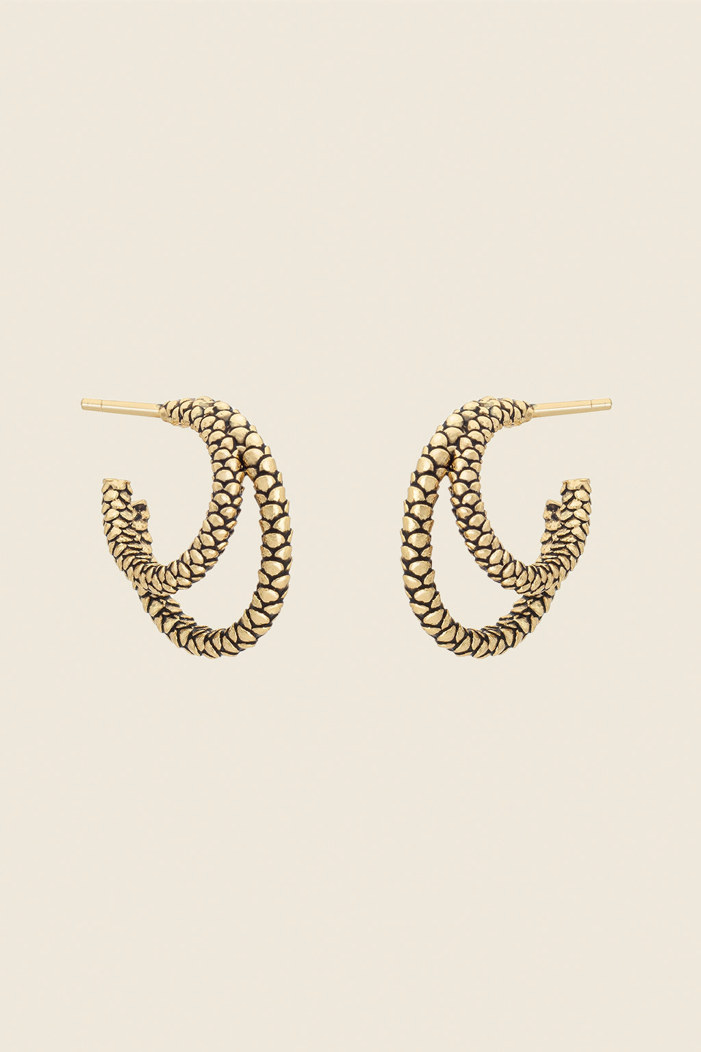 Snakeskin Double Hoop Earrings