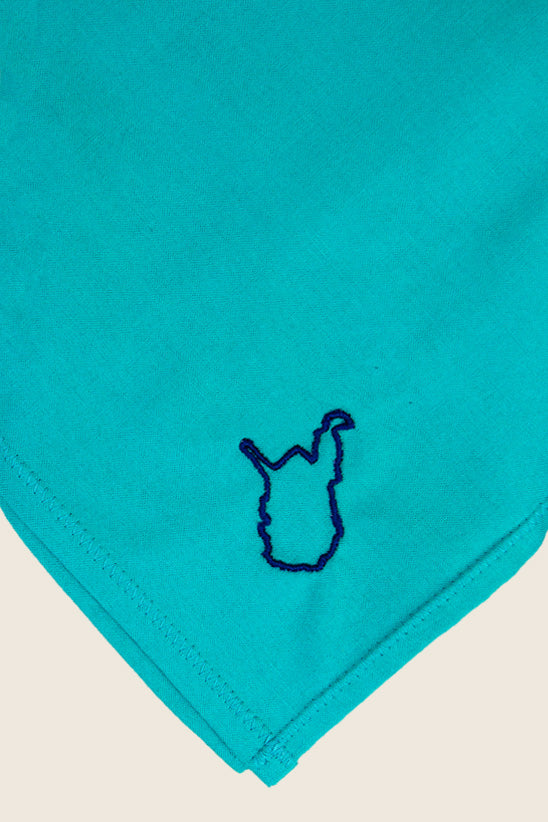 Embroidered WV Napkin, Teal