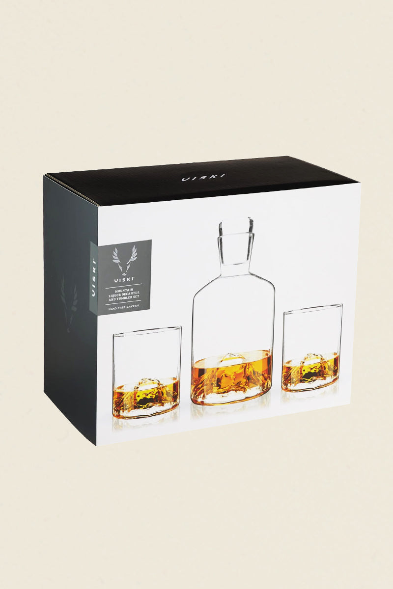 Mountain Glass Decanter &amp; Tumblers Set