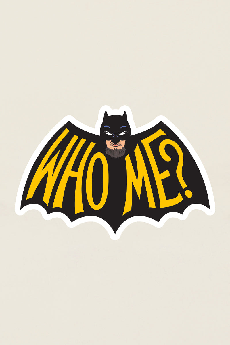 who me sticker batmin kin ship goods comedy bang bang