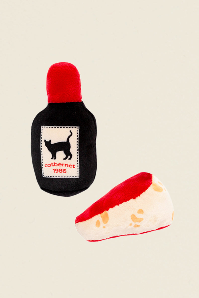 Wine and Cheese Cat Toy Kin Ship Goods