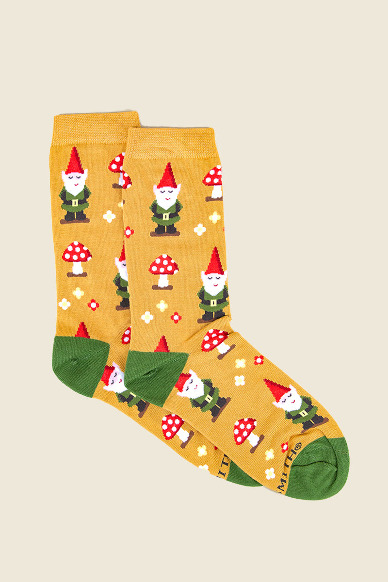 Womens Gnomes &amp; Mushrooms Socks
