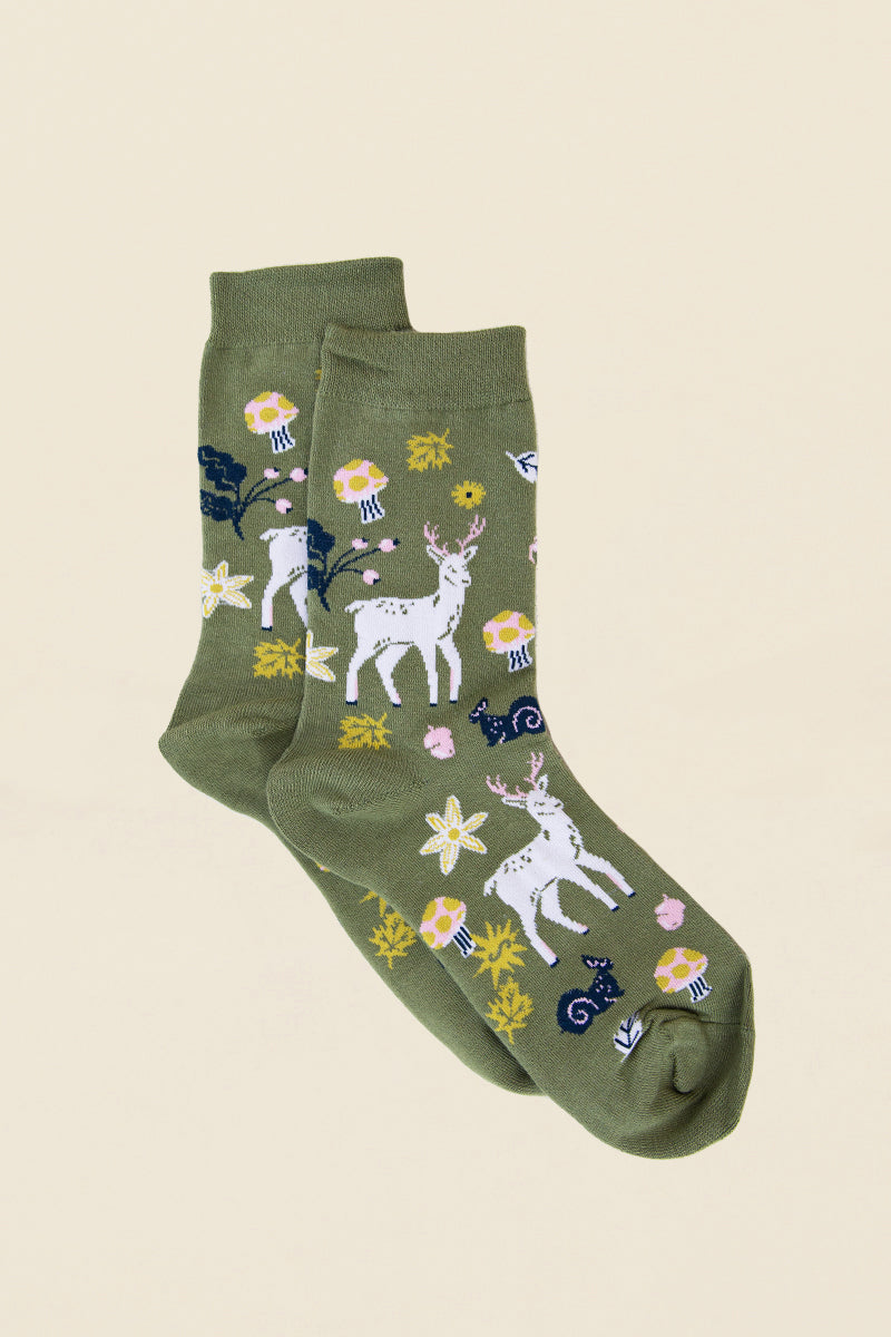 Womens See You Over Deer Socks