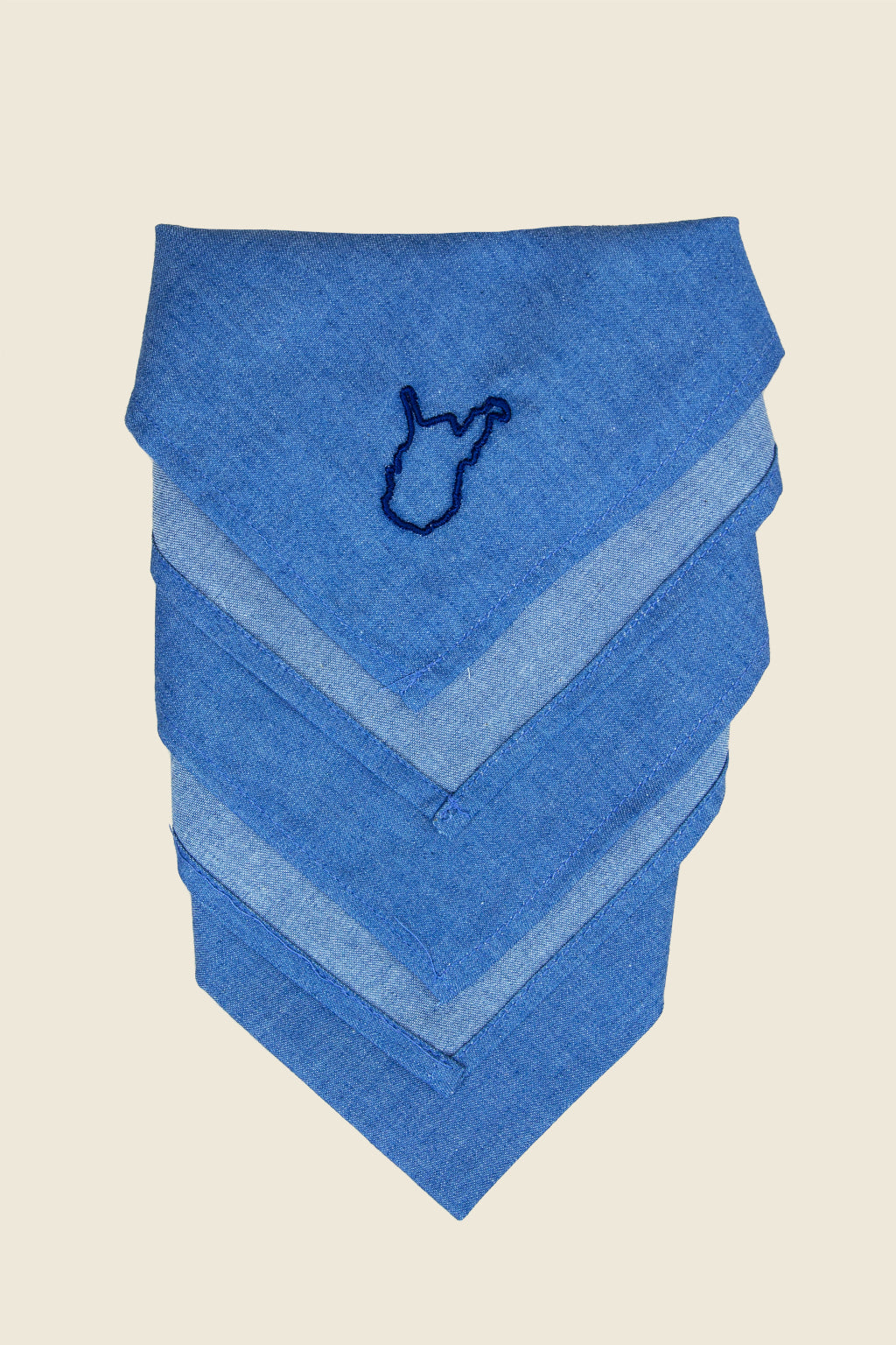 Embroidered WV Napkin, Chambray