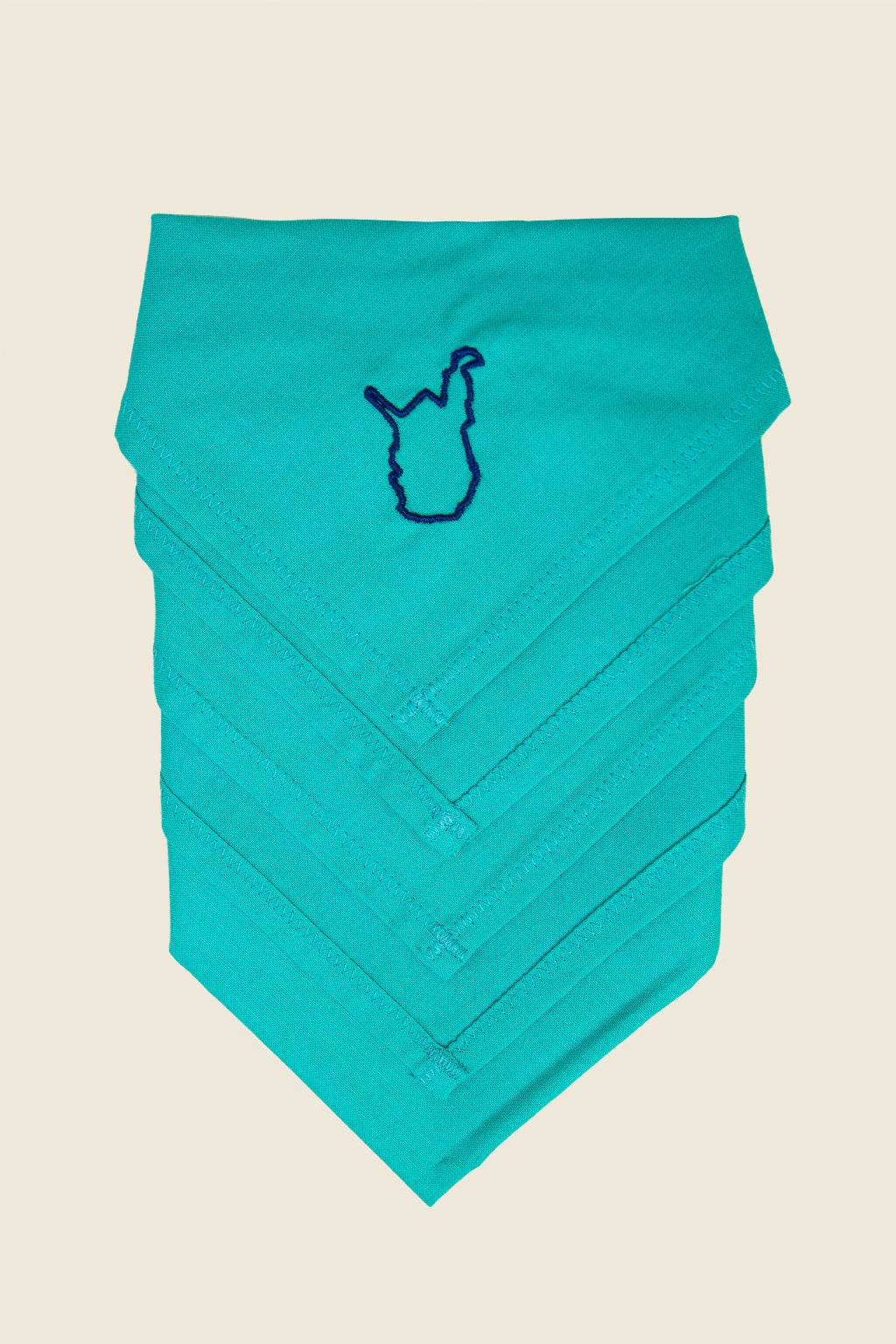Embroidered WV Napkin, Teal