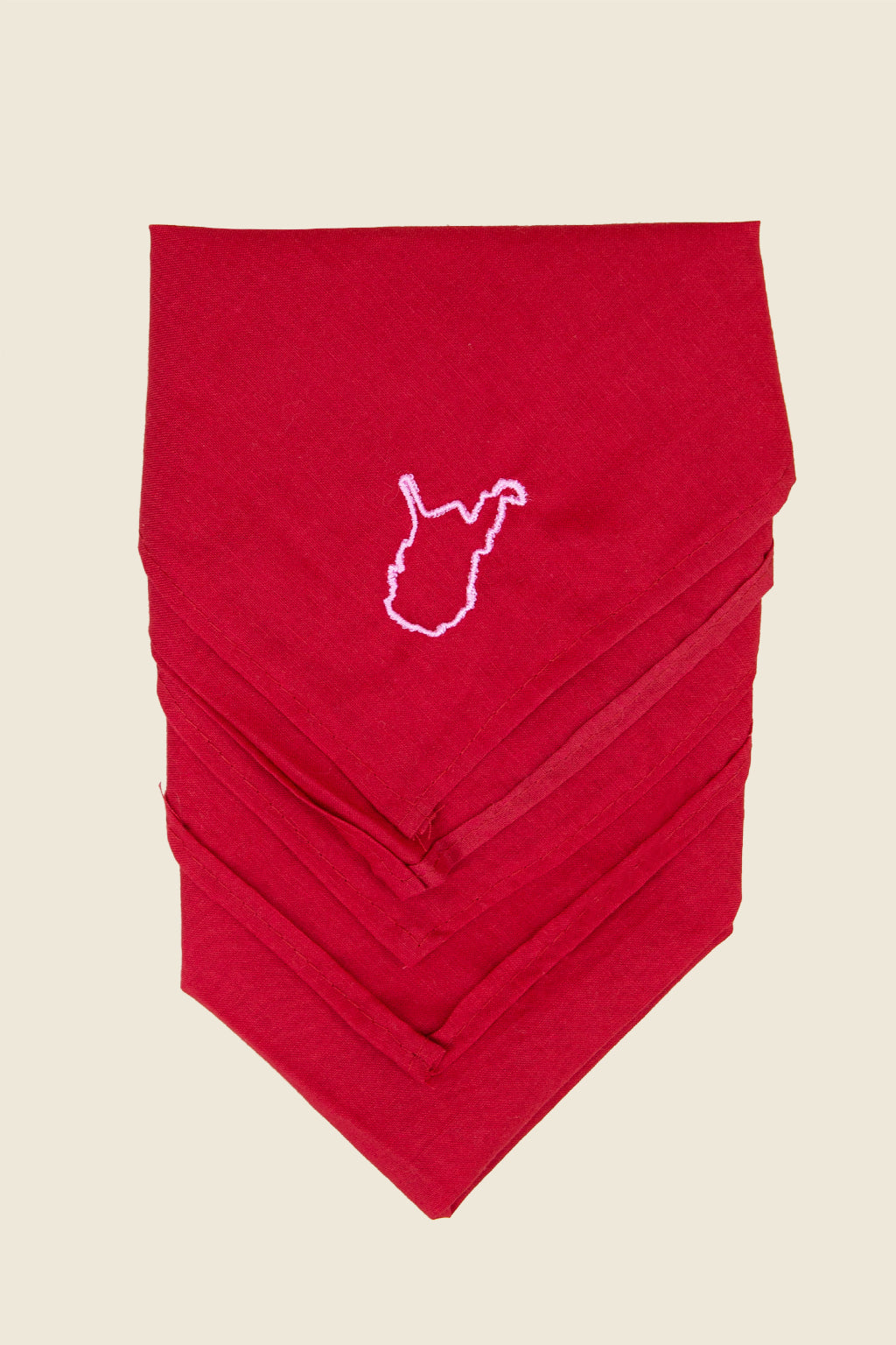 Embroidered WV Napkin, Red
